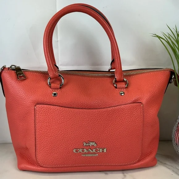 Coach Mini Emma Pink Coral Leather Satchel and Wallet Set - Picture 5 of 14